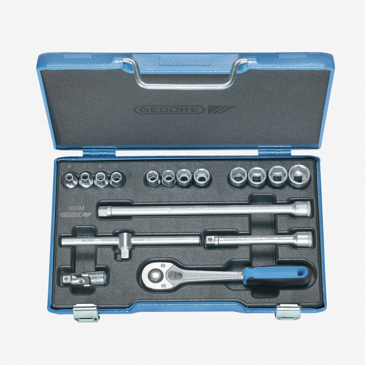 Gedore 6235710 30 GMU-10 Socket set 3/8" 17 pcs hex 6-19 mm