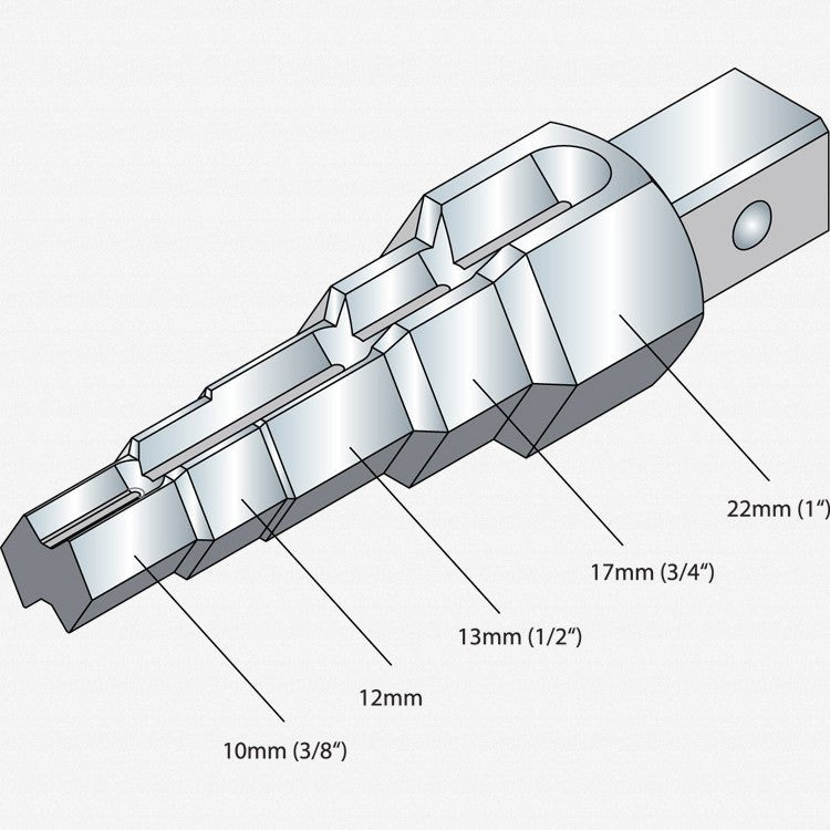 Gedore 4513040 380100 Combi-stepped key with 5 steps 3/8"-1"