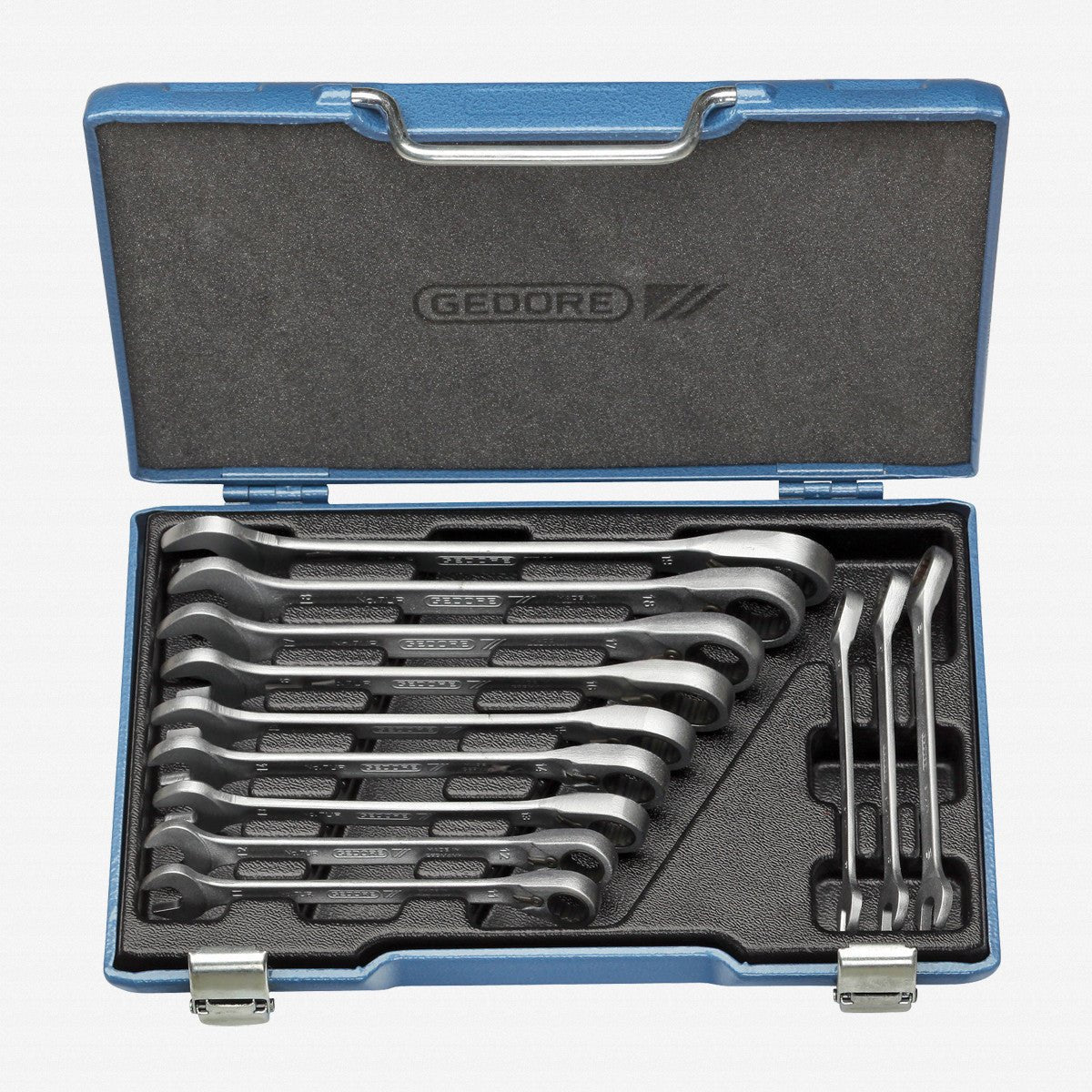 Gedore 2297418 7 UR-012 Combination ratchet spanner set, reversible 12 pcs 8-19 mm