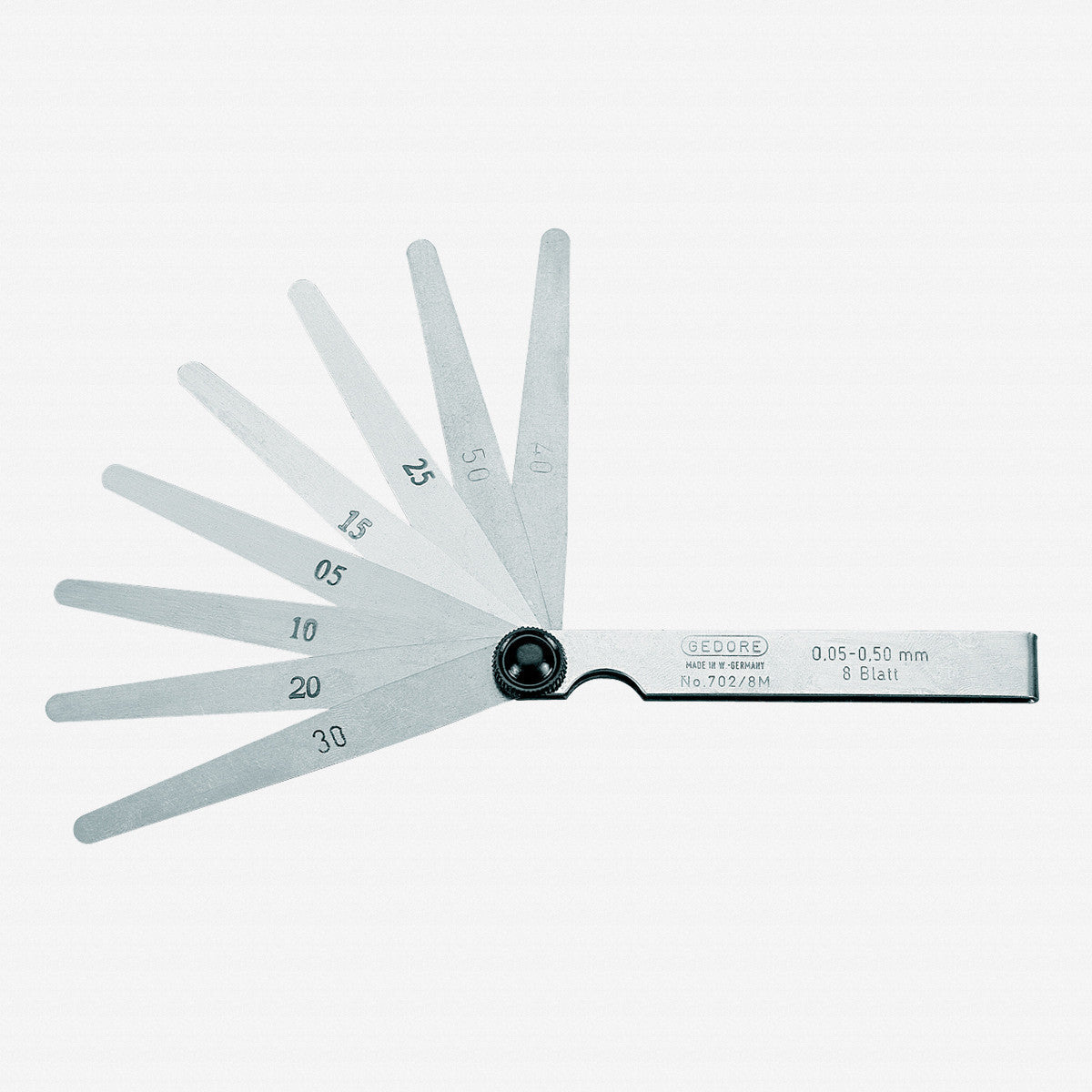 Gedore 6547950 702 21 M Feeler gauge set, fan pattern 0.1 - 0.5 mm