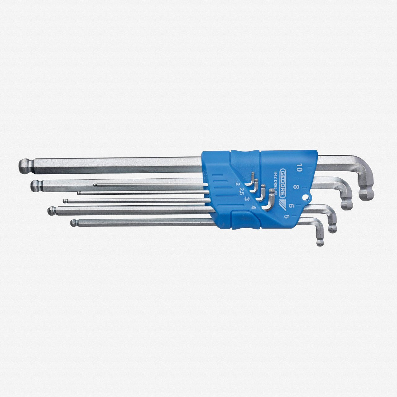 Gedore 2797186 H 42 DKEL-88 Hexagon Allen key set XL, double ball end in holder 8 pcs 2-10mm