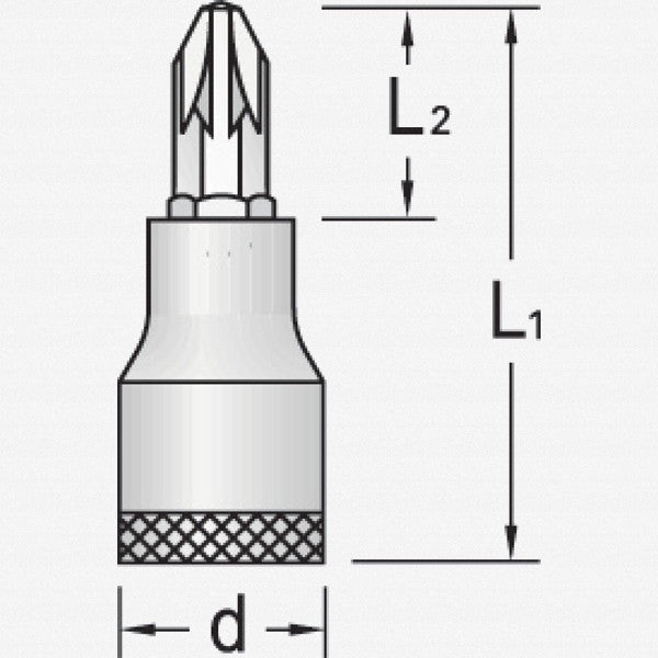 Gedore 6156680 IKS 19 PZD 2 Screwdriver bit socket 1/2" PZ 2