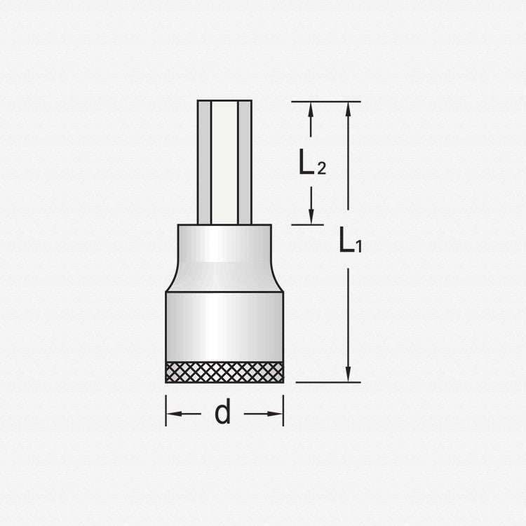 Gedore 6162060 IN 19 L 5-90 Screwdriver bit socket 1/2", long 5 mm