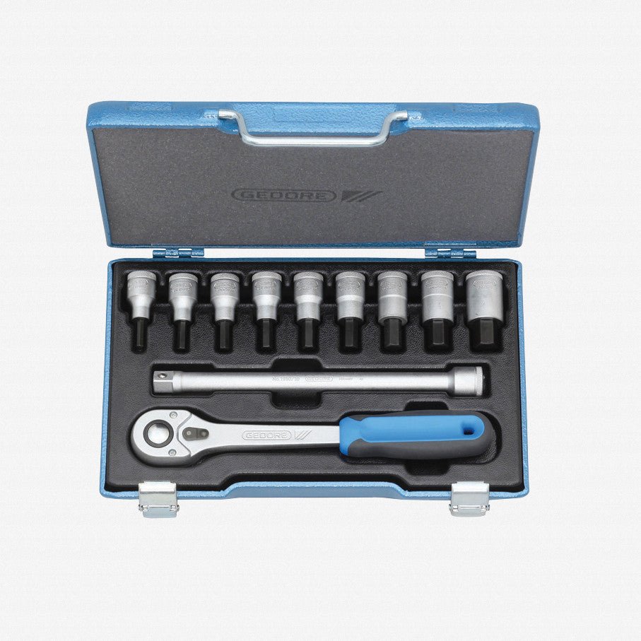 Gedore 6156920 IN 19 Q Screwdriver bit socket set 1/2" 11 pcs in-hex 5-17 mm