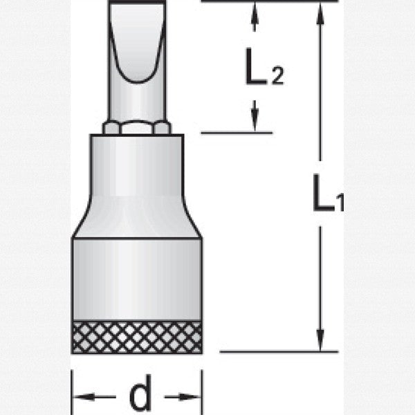 Gedore 6161760 IS 19 6.5x1.2 Screwdriver bit socket 1/2" 6.5x1.2 mm