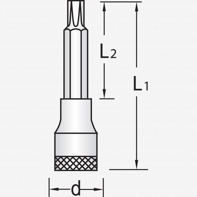 Gedore 6188020 ITX 19 L T20-100 Screwdriver bit socket 1/2", long TORX® T20