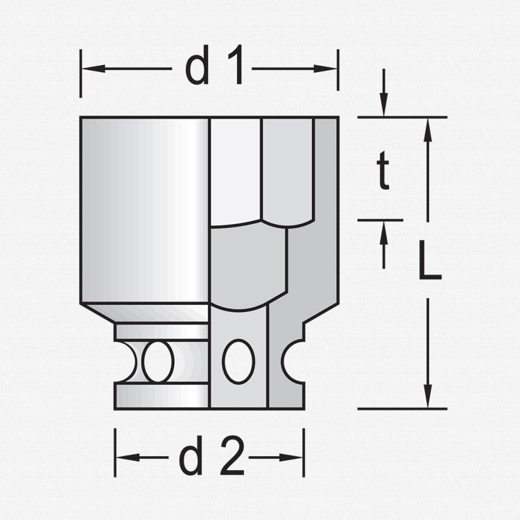 Gedore 6160280 K 19 10 Impact socket 1/2" hex 10 mm