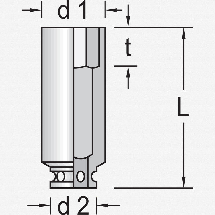 Gedore 6185350 K 21 L 22 Impact socket 1", long 22 mm
