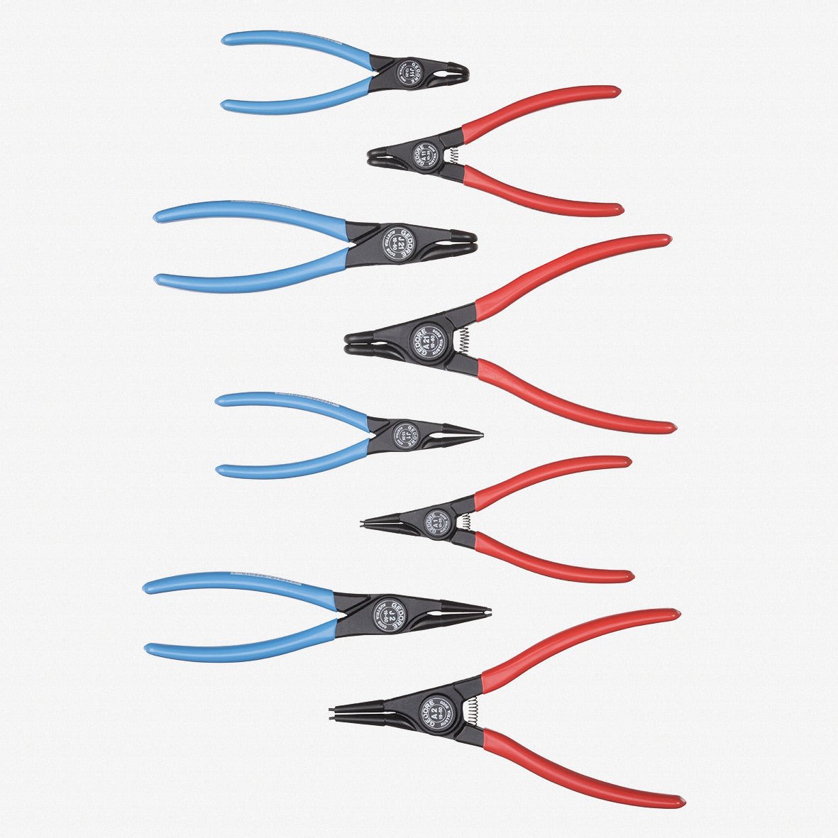 Gedore 1692275 RZB1-3 Snap Ring Pliers Set, 8 Pieces