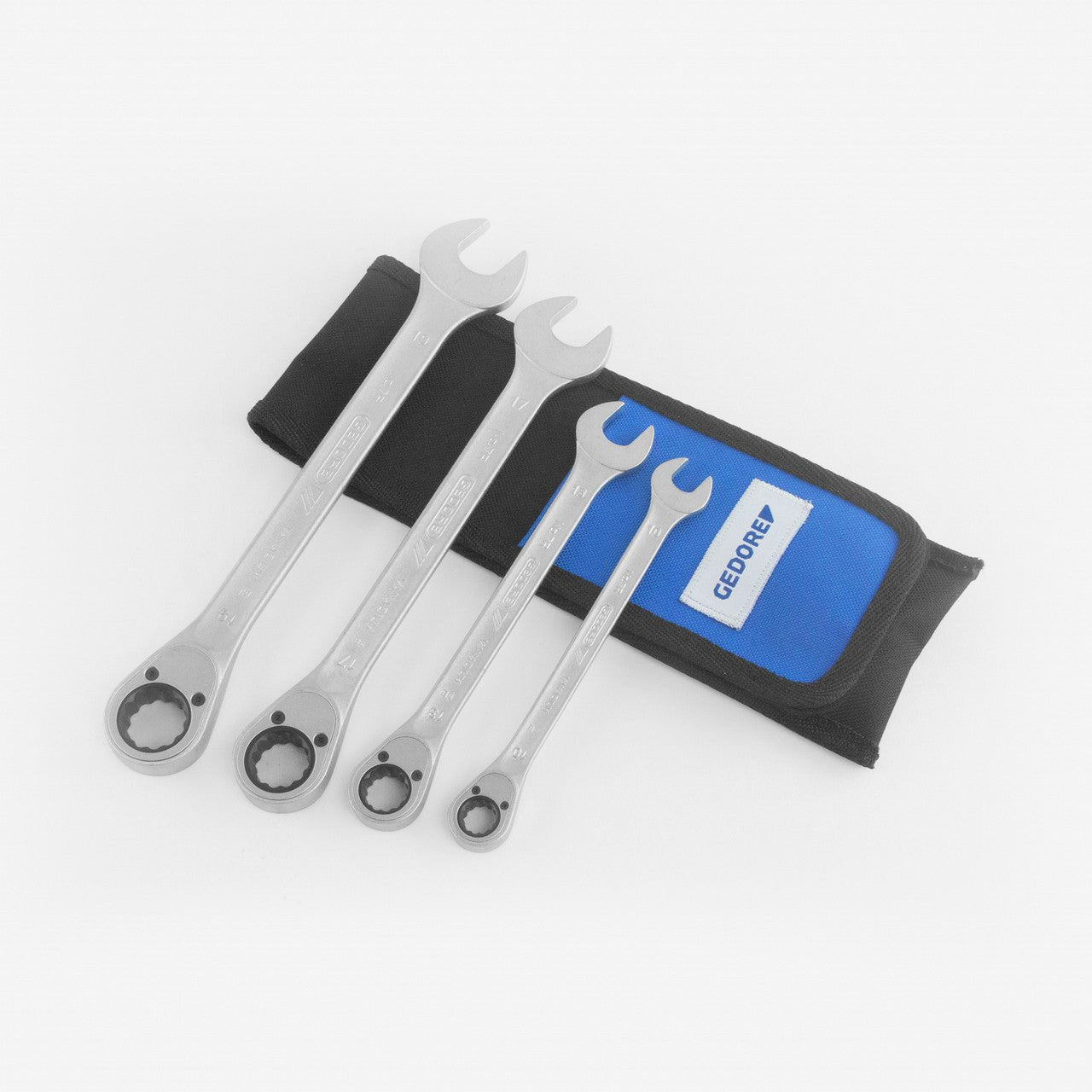 Gedore 2303949 S 7 R-04 4 Piece Combination Ratchet Spanner Set - Metric