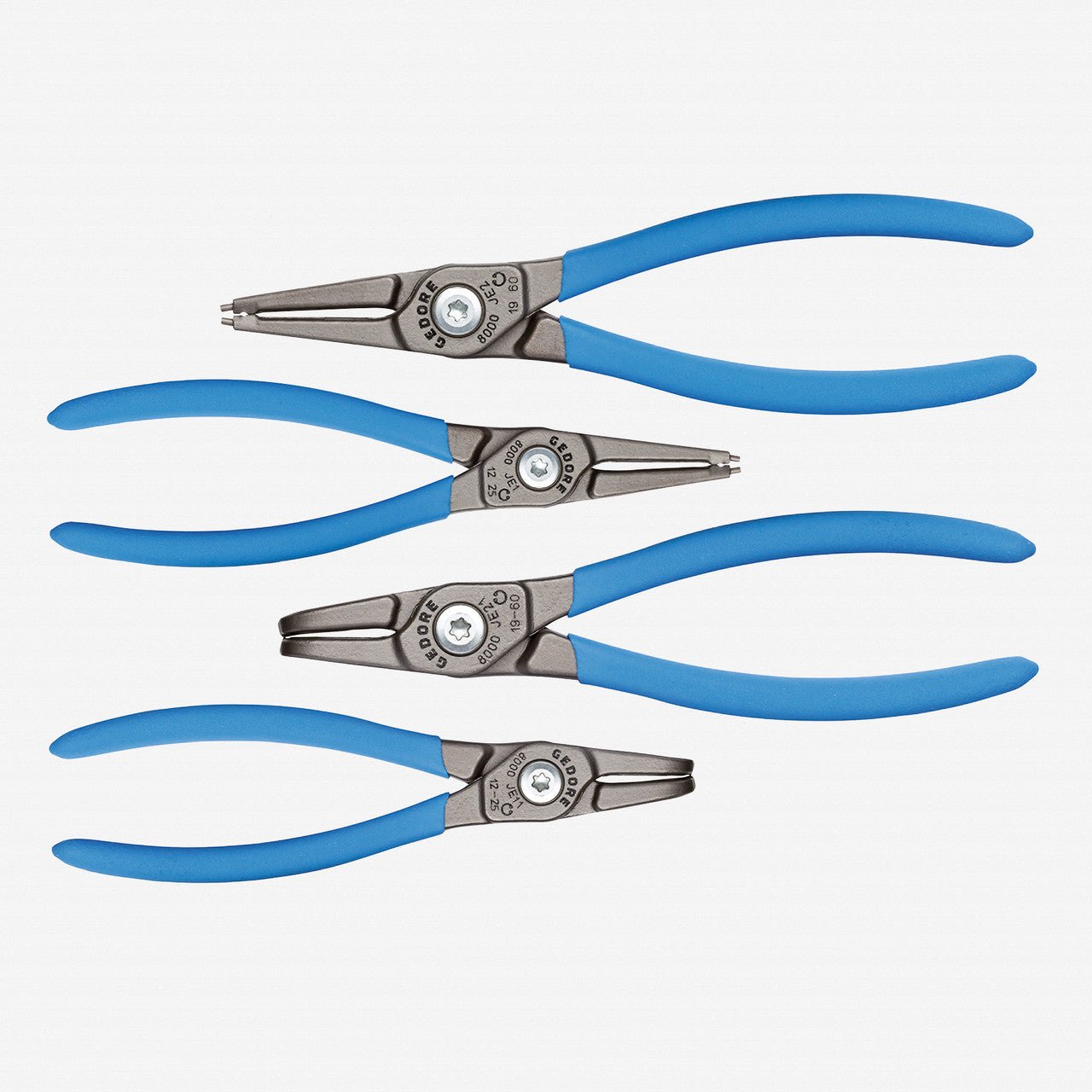 Gedore 3041999 S 8000 JE Set of Circlip Pliers, for Internal Safety Rings, 4 pcs