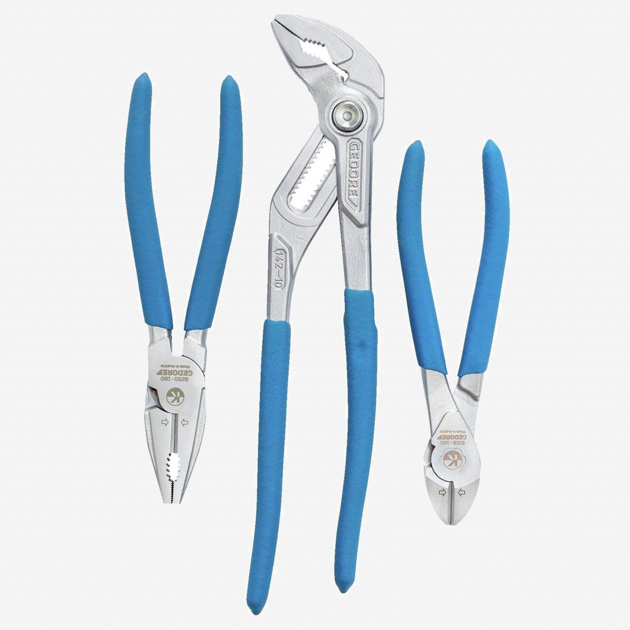 Gedore 3462781 S8303 TC Pliers Set, 3 Pieces, Plastic Grip