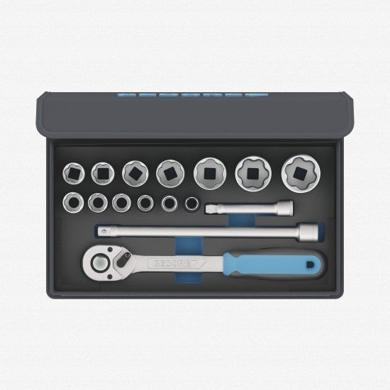 Gedore 3085023 TC 19-MU-10 Socket Set 1/2" Drive, 16 pcs
