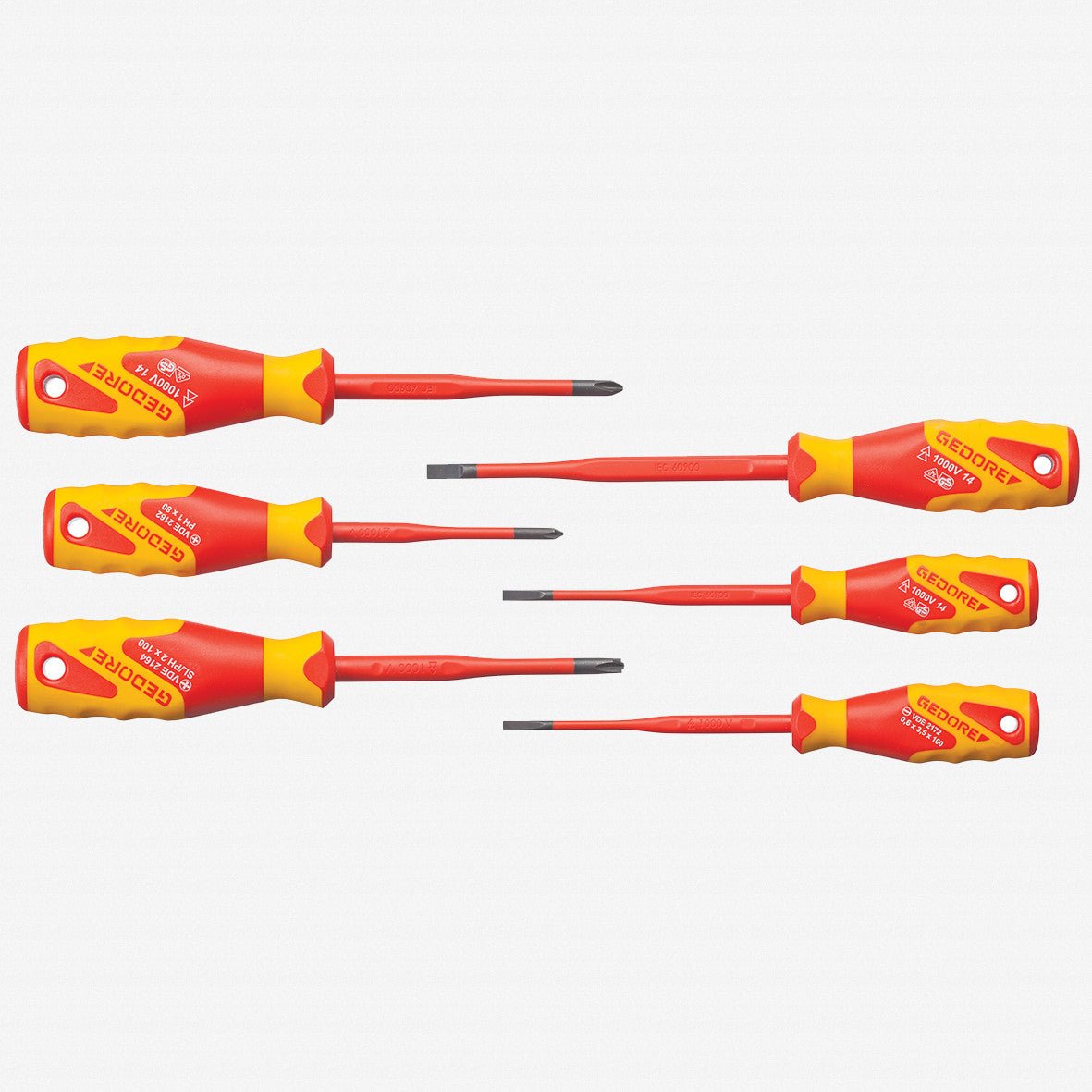 Gedore 2928701 VDE 2162-2172 PM-06 SLIM DRIVE 6 Pc Insulated Screwdriver Set