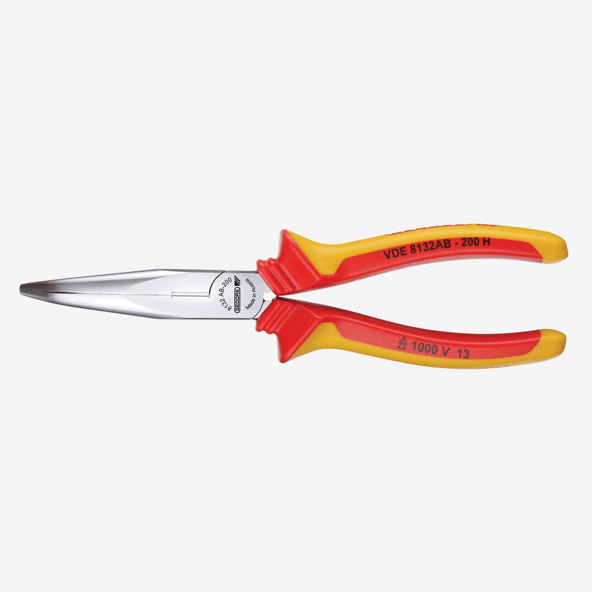 Gedore 1552139 VDE 8132 AB-160 H VDE Bent nose telephone pliers with VDE insulating sleeves 160 mm