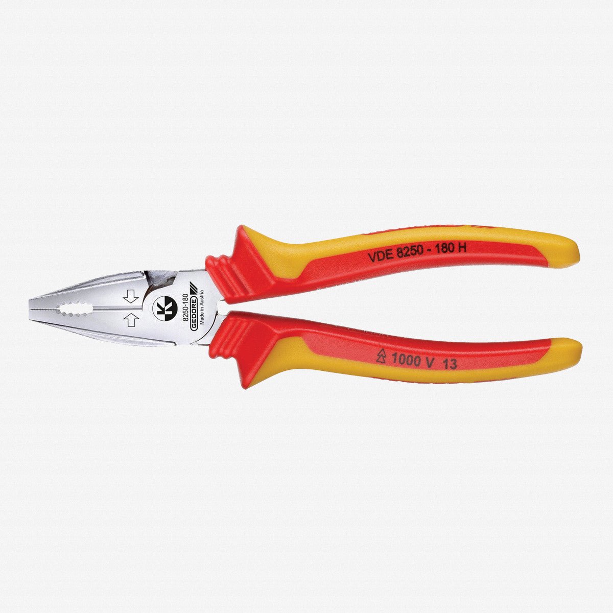 Gedore 1550969 VDE 8250-200 H VDE Heavy duty combination pliers with VDE insulating sleeves 200 mm