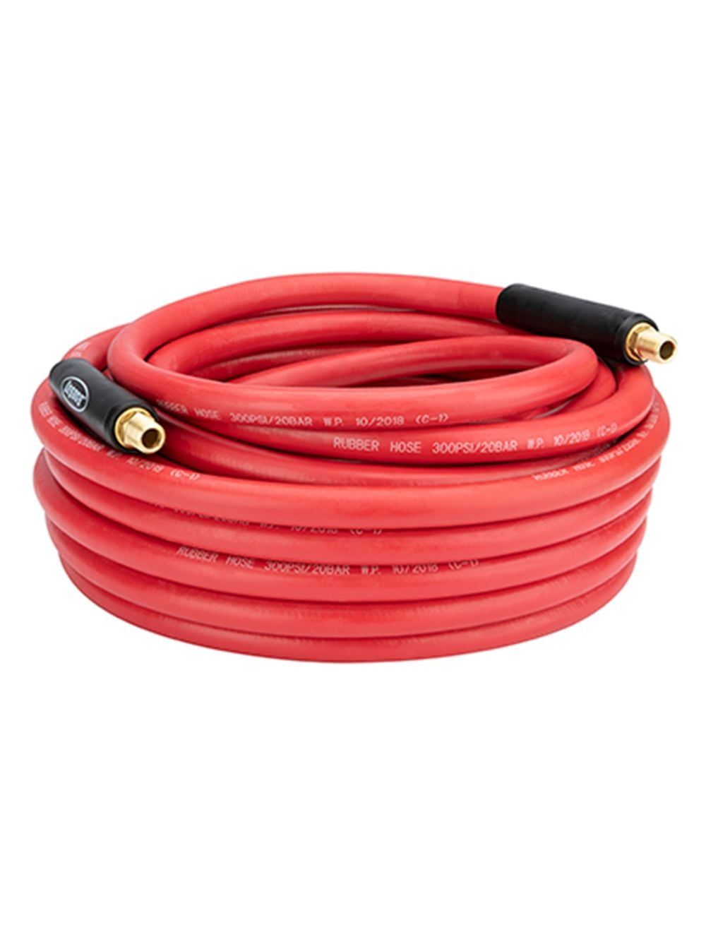Workforce HRE1250RD3 Air Hose, 1/2" x 50', 3/8" Fittings, Red, Rubber
