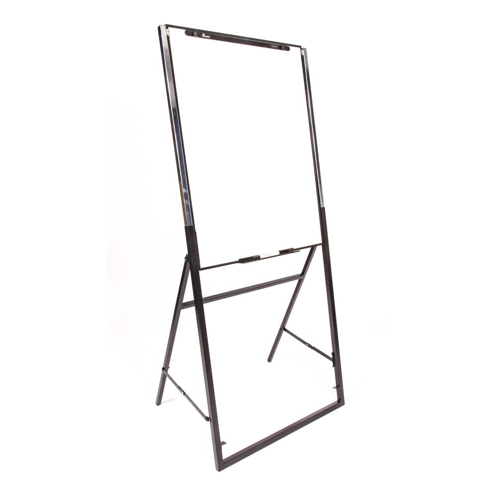 AbilityOne 7520016422441 SKILCRAFT Futura Presentation Easel - 26" (2.2 ft) Width x 35" (2.9 ft) Height - White Melamine Surface - Black Lacquer Steel Frame - Rectangle - Floor Standing, Tabletop - 1 Each