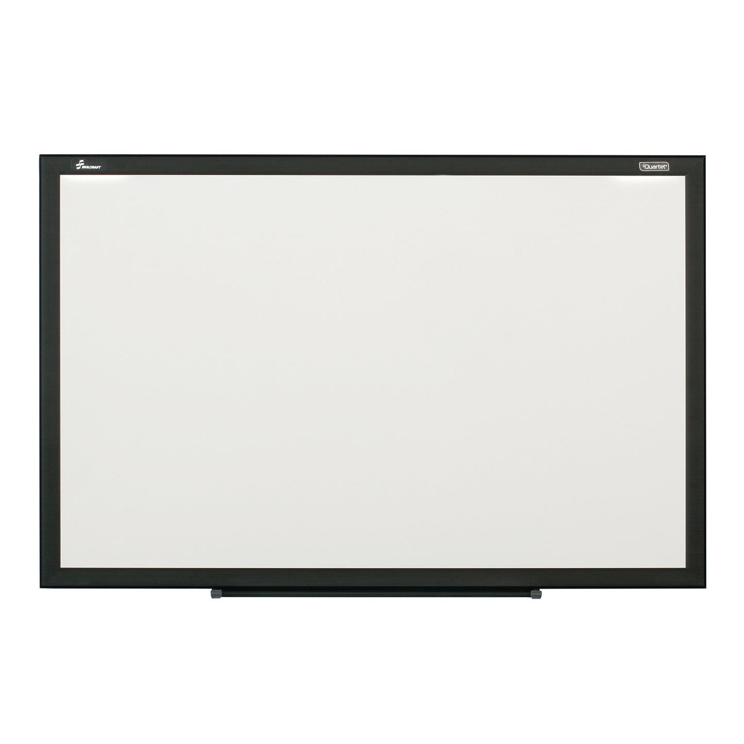 AbilityOne 7110016511287 Magnetic Steel Backed Porcelain Dry Erase Whiteboard, Black Frame, 4' x 3'