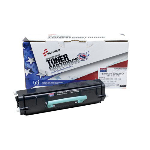 AbilityOne 7510016419549 Lexmark Compatible Toner Cartridge OEM # E260A11A, A260A21A, E260A31G, E260A41G, E260A80G, 3500 Page Yield, Black