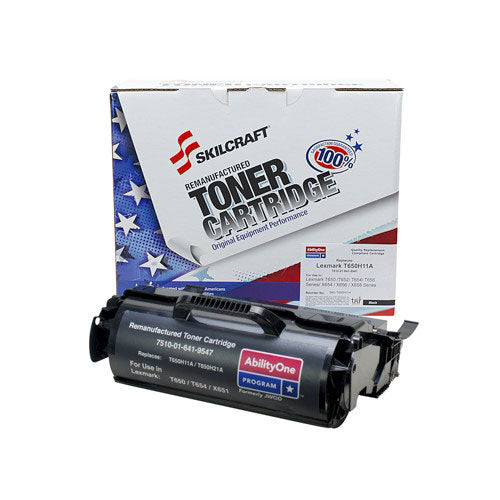 AbilityOne 7510016419547 SKILCRAFT Remanufactured Toner Cartridge - Alternative for Lexmark - Black - Laser - High Yield - 25000 Pages - 1 Each
