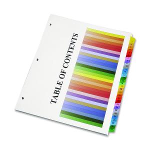 AbilityOne 7530013683493 SKILCRAFT Binder Tabbed Index Sheet - 31 Printed Tab(s) - Digit - 1-31 - 8.5" Divider Width x 11" Divider Length - Letter - Clear Divider - Assorted Tab(s) - 31 / Set