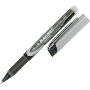 AbilityOne 7520015877801 SKILCRAFT Liquid Magnus Grip Rollerball Pens - Micro Point Type - 0.5 mm Point Size - Black - 4 / Pack