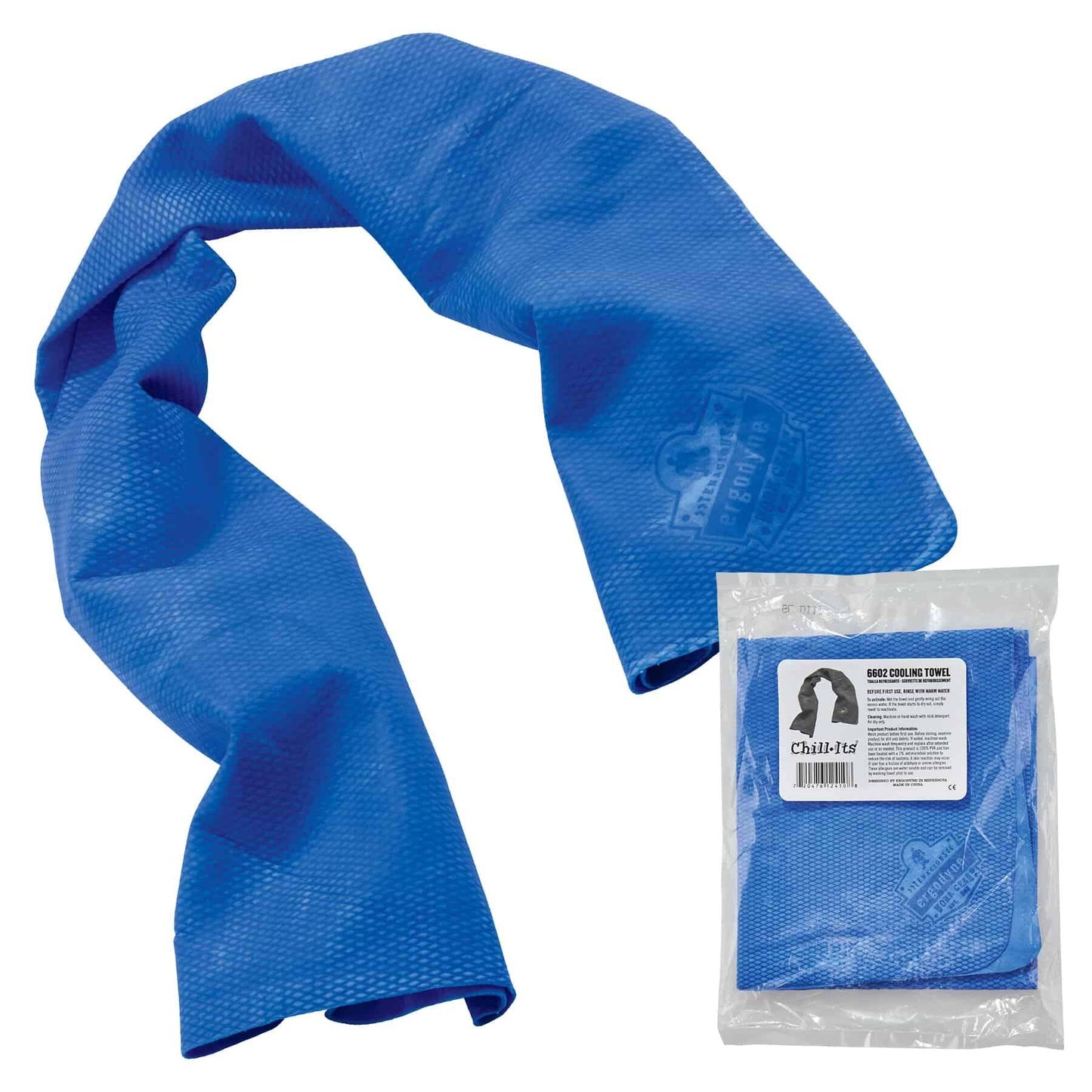 Chill-Its 6602-BULK Blue Evaporative Cooling Towel - 50 Pack