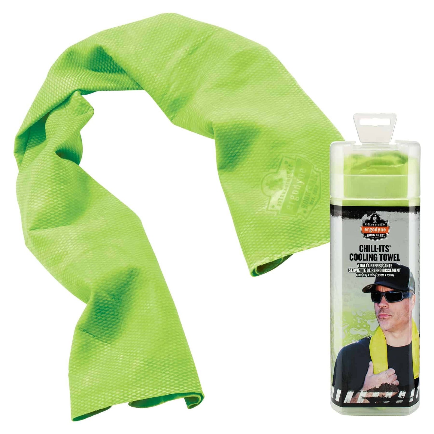 Ergodyne 12439 Chill-Its 6602 Hi-Vis Lime Evaporative Cooling Towel