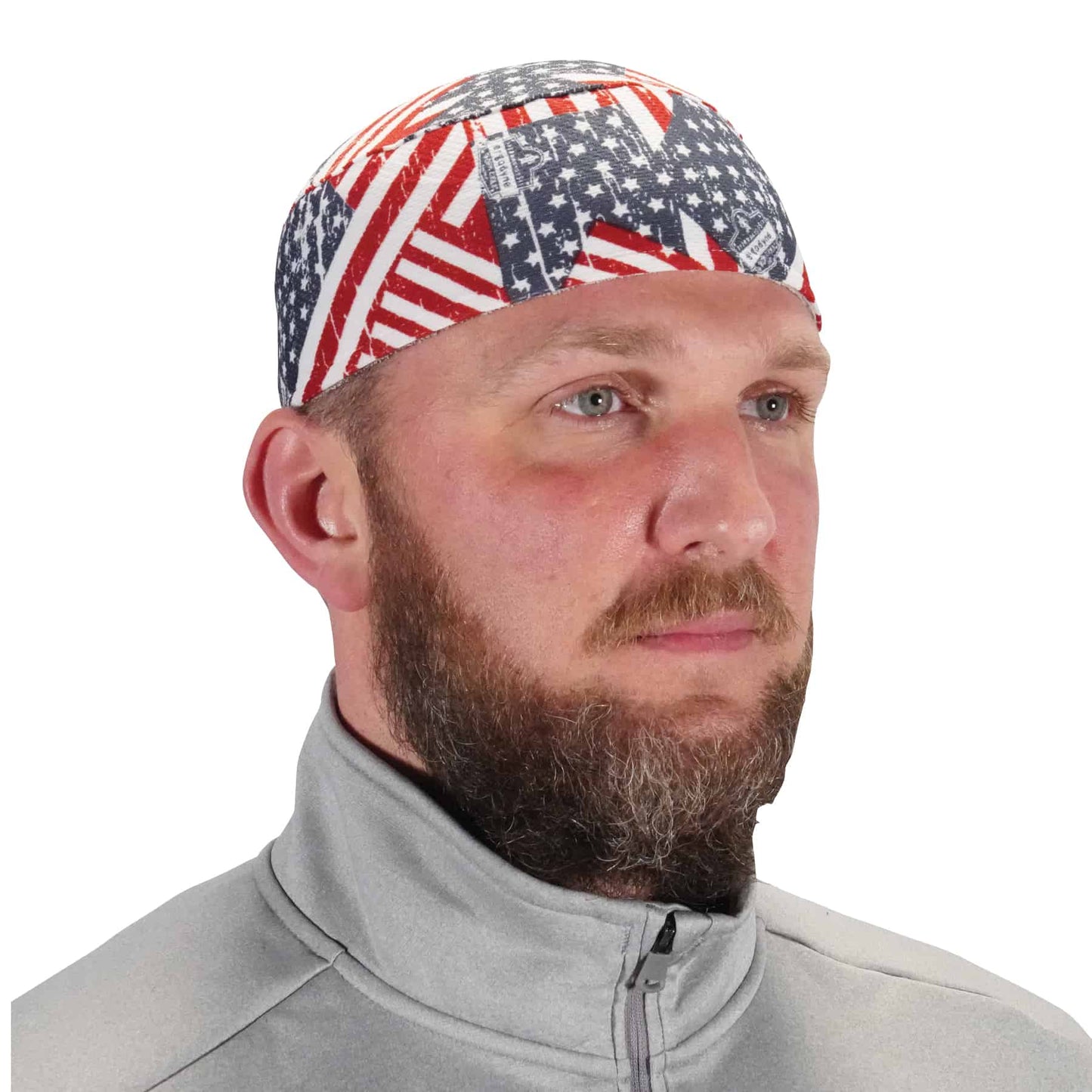 Chill-Its 6630 Stars & Stripes Skull Cap - Terry Cloth