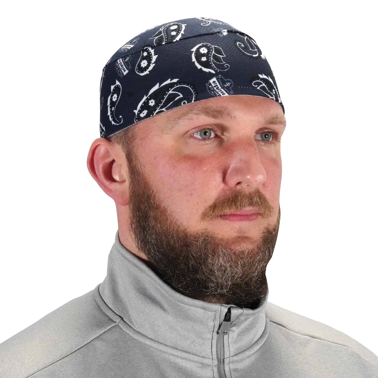 Chill-Its 6630 Navy Western Skull Cap - Terry Cloth