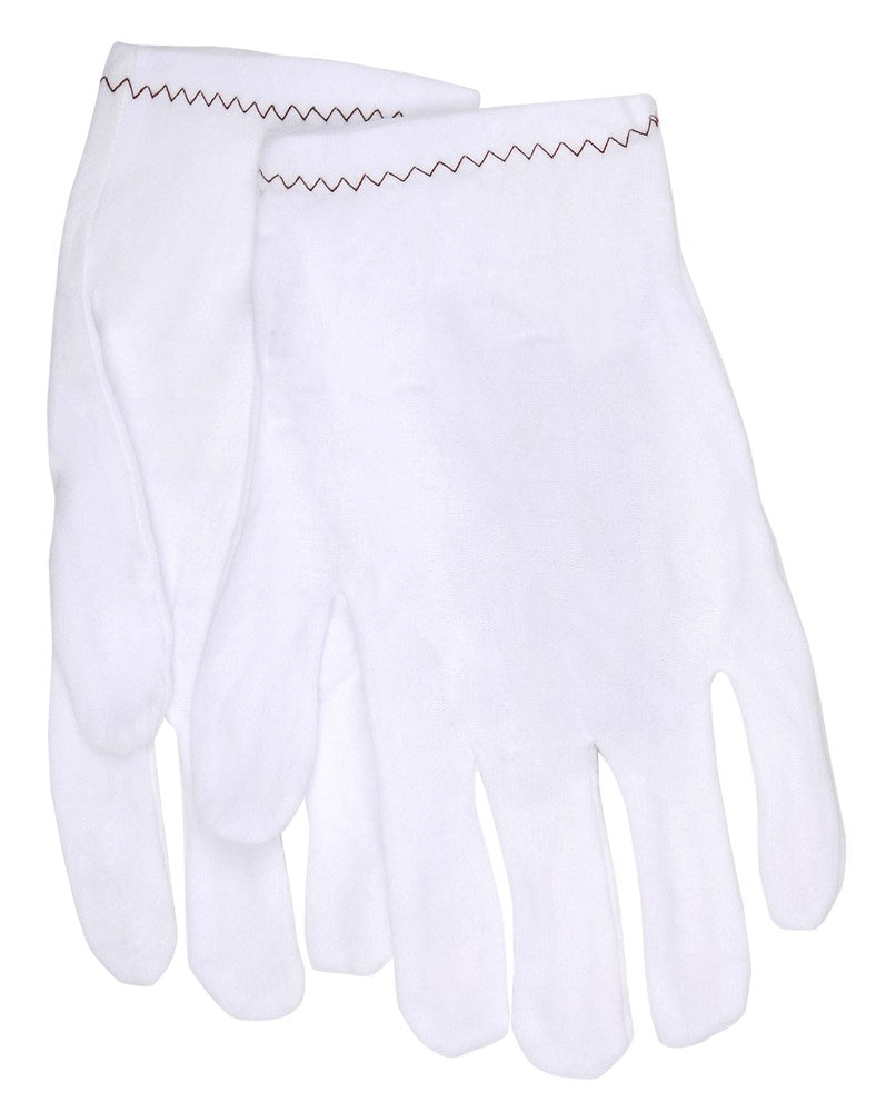 MCR Safety 8720M White Inspectors Gloves Reversible and Hemmed 100% Stretch Nylon, Low Lint Medium Weight Straight Thumb (1 DZ)
