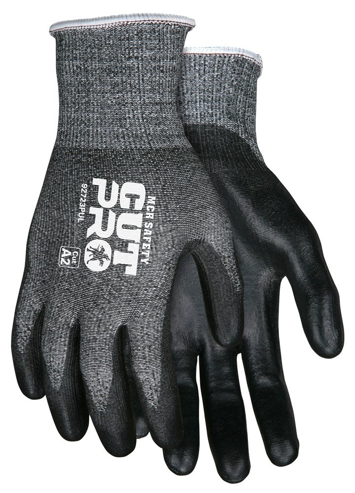 MCR Safety 92723PUXL MCR Safety Cut Pro® 13-Gauge HyperMax® Shell Cut, Abrasion and Puncture Resistant Work Gloves PU Coated Palm and Fingertips (1 DZ)