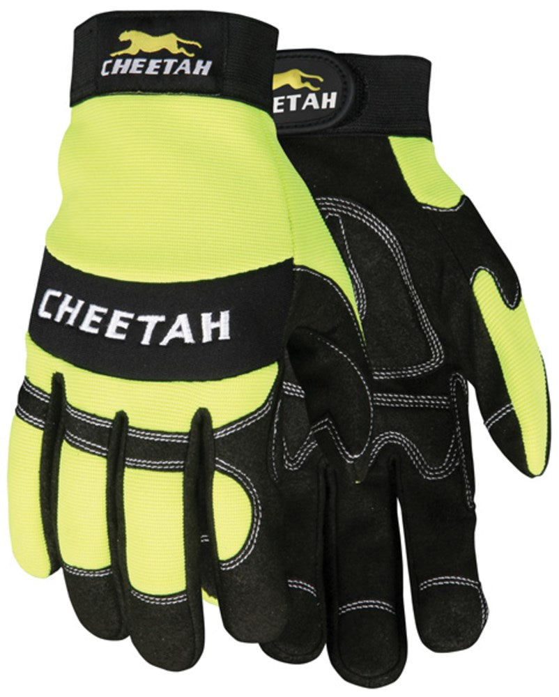 MCR Safety 935HVLXL MCR Safety Mechanics Gloves Black synthetic leather palm Orange spandex back Adjustable hook and loop closure G shaped gel palm pad and vented finger sidewalls give you long term comfort (1 Pair)