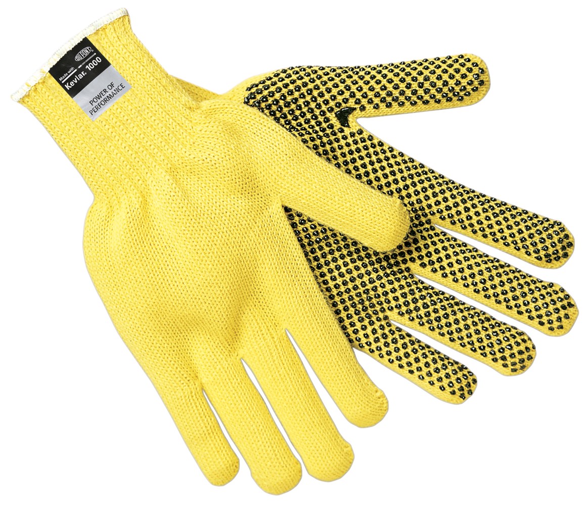 MCR Safety 9365L MCR Safety Cut Pro® 7-Gauge DuPont™ Kevlar® Shell Cut Resistant Work Gloves PVC Dots on 1 Sides Regular Weight (1 DZ)