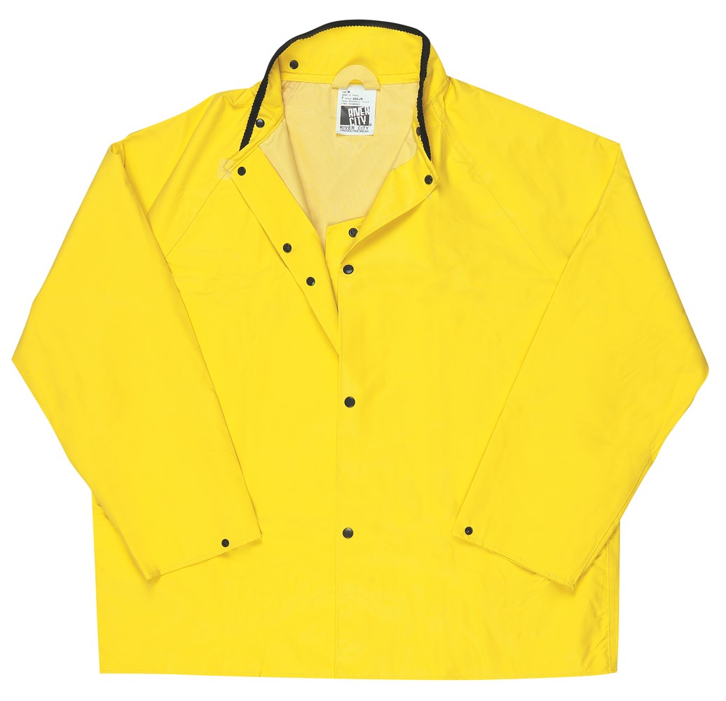 MCR Safety 800JNM Concord Series Rain Gear .35mm Neoprene / Nylon Rainwear Waterproof Yellow Rain Jacket No Hood (1 EA)