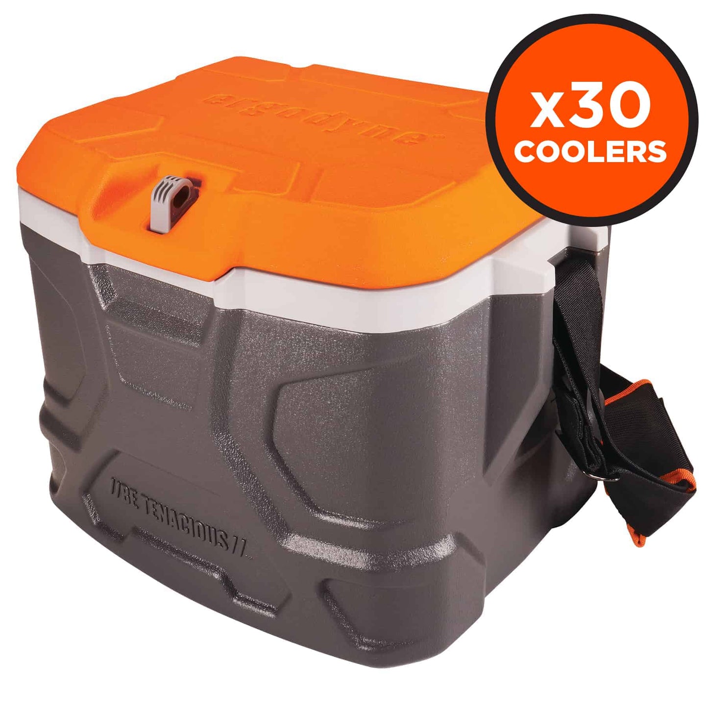 Chill-Its 5170 Pallet of 30 Orange & Gray Industrial Hard Sided Cooler - 17 Quart