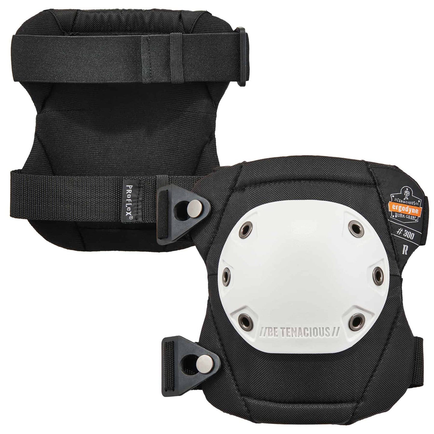 ProFlex 300 White Cap Rounded Hard Cap Knee Pads