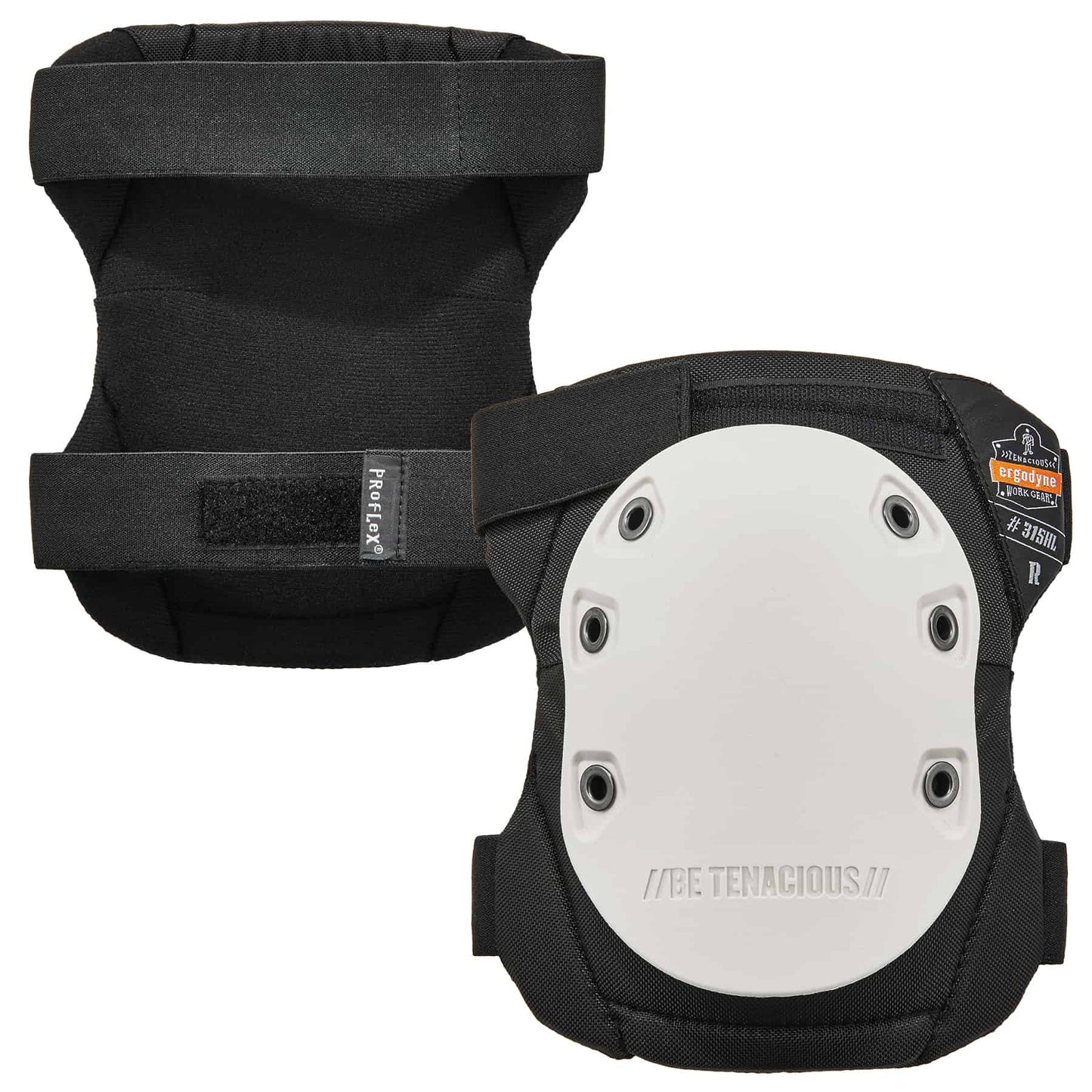 ProFlex 315HL White Cap Long Textured Hard Cap Knee Pads