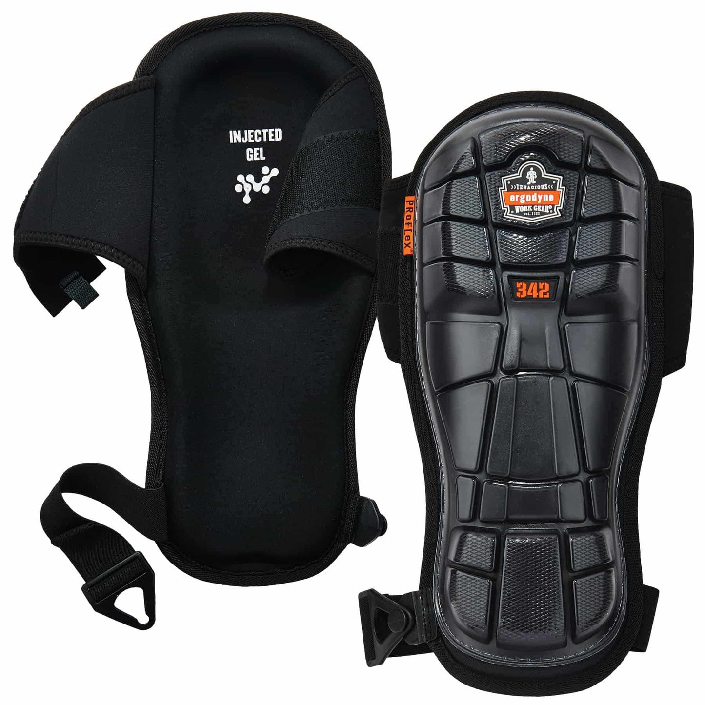 ProFlex 342 Black Extra Long Cap Injected Gel Knee Pads