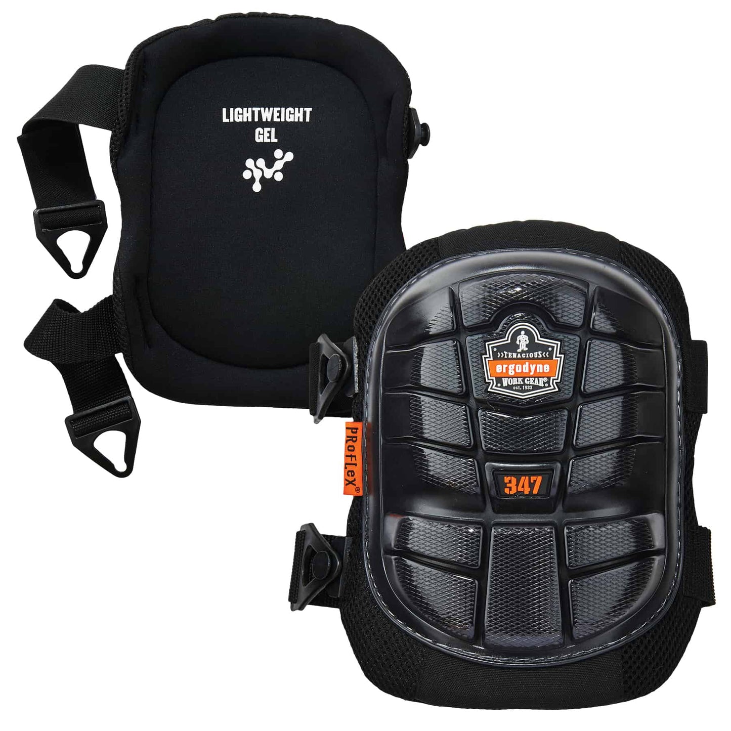 ProFlex 347 Black Long Cap Lightweight Gel Knee Pads