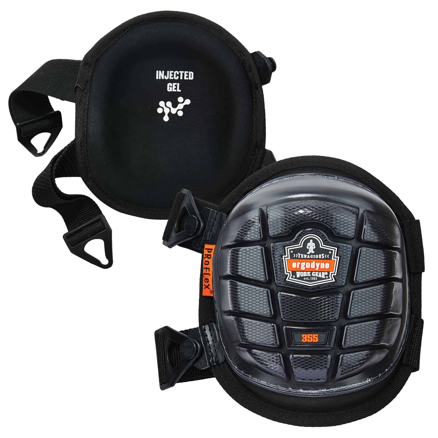 ProFlex 355 Black Short Cap Injected Gel Knee Pads