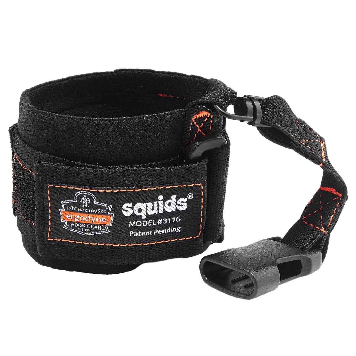 Squids 3116 Black Pull-On Wrist Lanyard with Buckle-3lbs