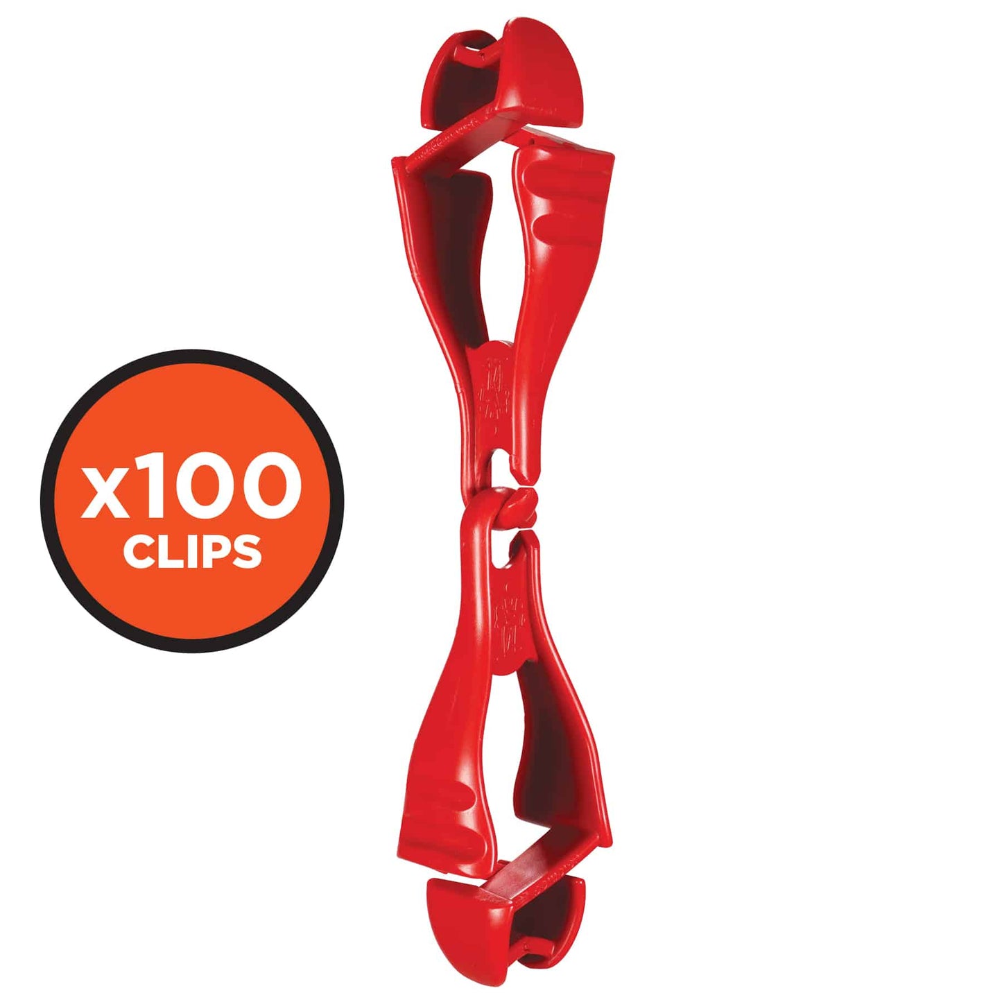 Squids 3400-BULK Red Glove Clip - Dual Clip Mount - 100 Pack