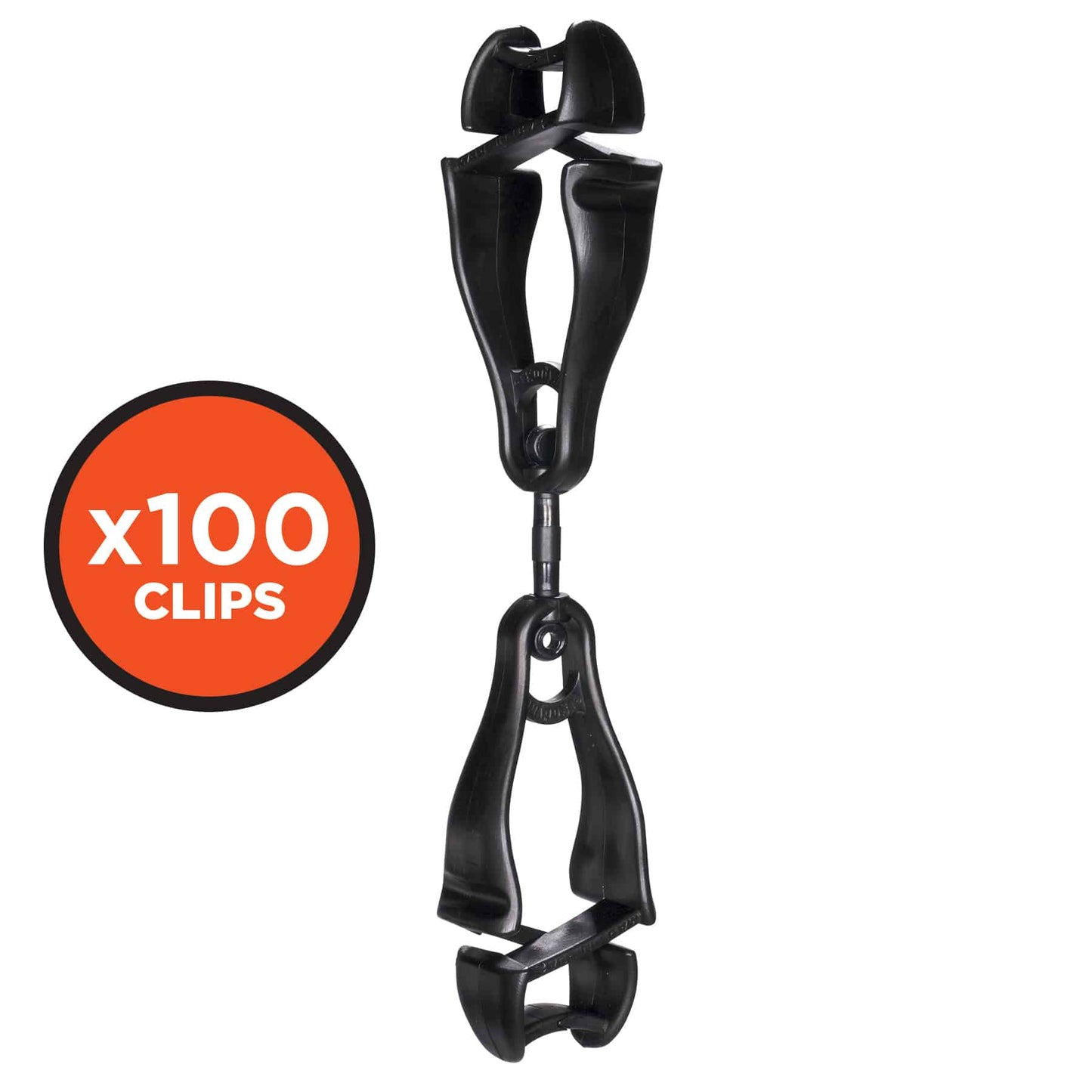 Squids 3420-BULK Black Swivel Glove Clip Holder - Dual Clips - 100-Pack