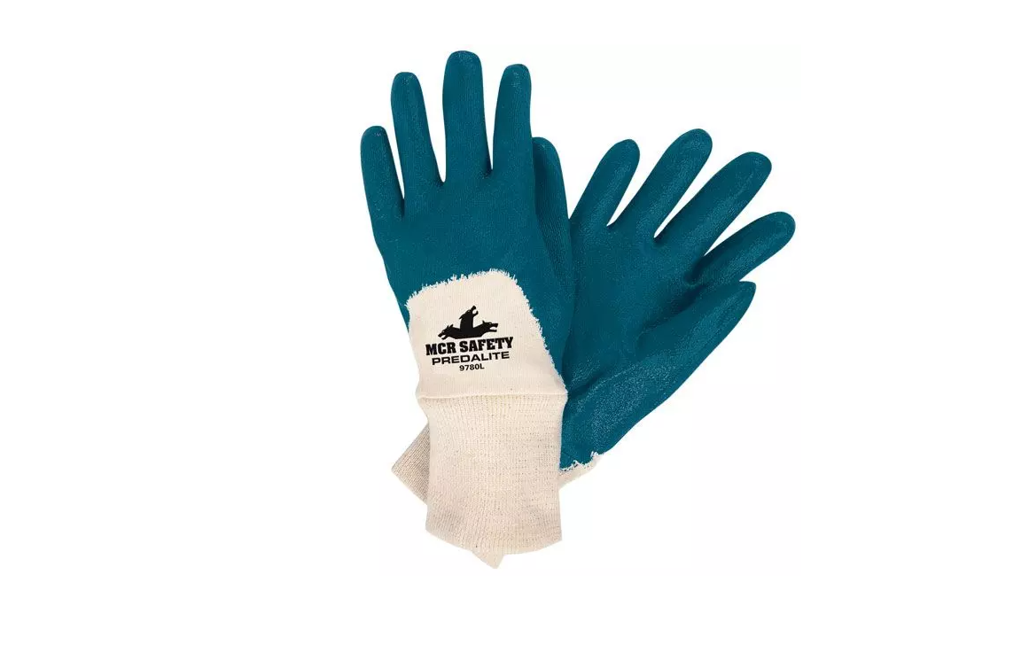 MCR Safety 9780XL Predalite® Nitrile Coated Work Gloves Palm and Over the Knuckle Coating Knit Wrist and Soft Interlock Lining Treated with ActiFresh® (1 DZ)