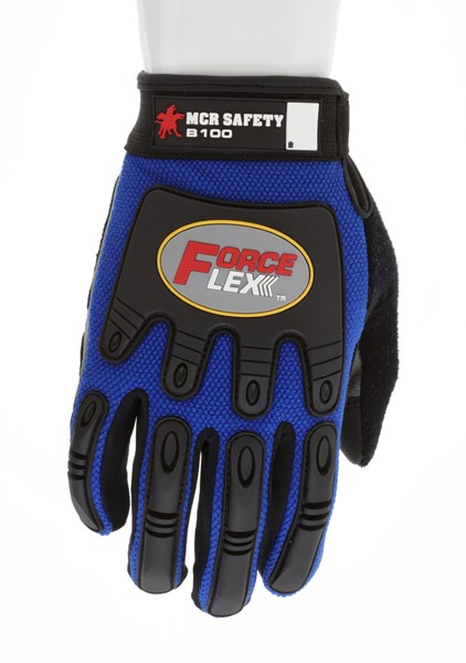 MCR Safety B100XXL ForceFlex® Mechanics Work Gloves Reinforced Rough Grip Palm Pad Mesh Back with TPR Metacarpal Protection (1 Pair)