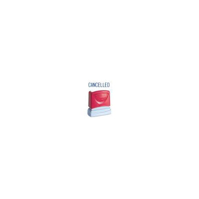 AbilityOne 7520012074228 SKILCRAFT Pre-Inked Message Stamp - CANCELLED Message Stamp - 0.5" x 1.75" - Blue