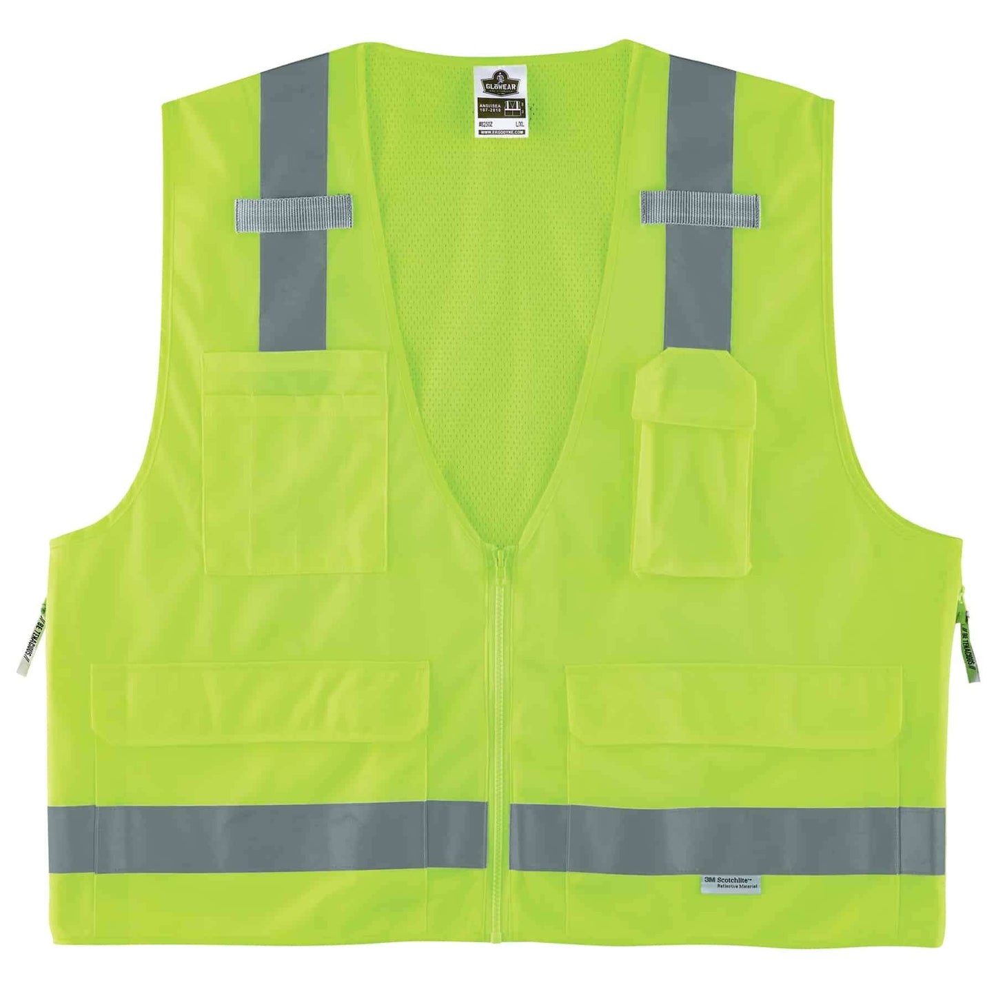 GloWear 8250Z 4XL/5XL Lime Type R Class 2 Surveyors Vest