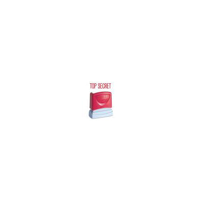 AbilityOne 7520012074118 SKILCRAFT Pre-Inked Message Stamp - TOP SECRET Message Stamp - 0.5" x 1.75" - Red
